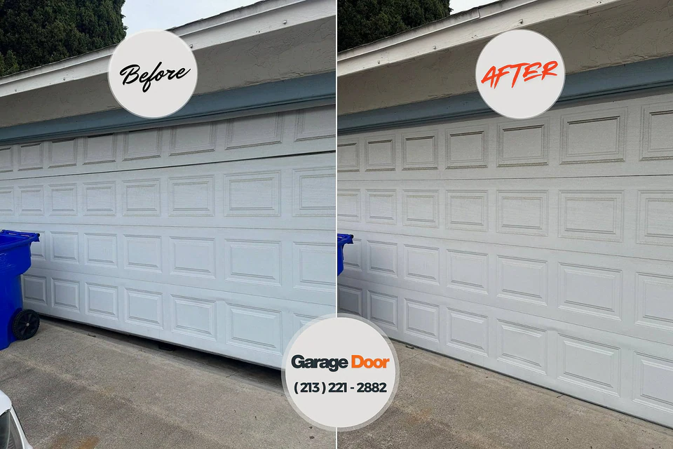Before and after: garage door repair Daniels Farm, CT